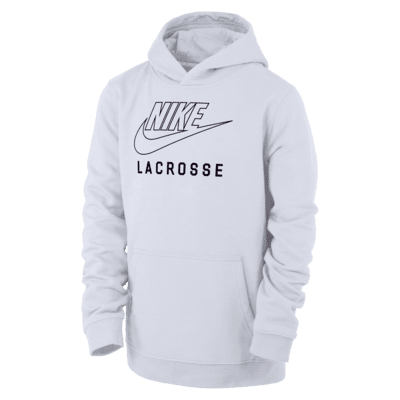 Nike Swoosh Club Fleece Big Kids Lacrosse Pullover Hoodie